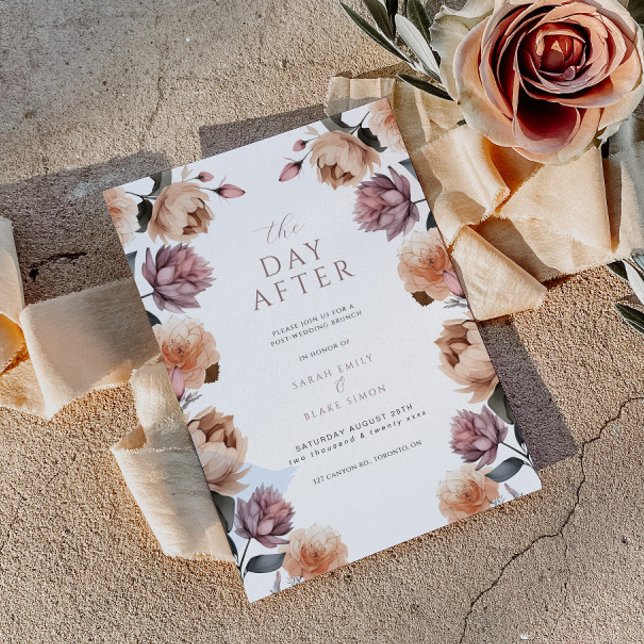 Convites Aquarela Botânica Após Brunch De Casamento (Criador carregado)