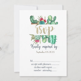 Convites Aquarela Cacto Pontos de Bolha RSVP