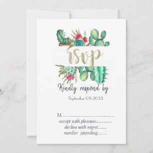 Convites Aquarela Cacto Pontos de Bolha RSVP