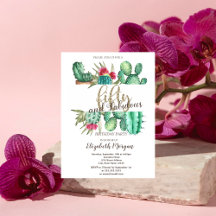 Aquarela Cactus Pontos Polka 50º Aniversário