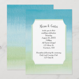 Convites Aquarela Casamento Aqua e Verde