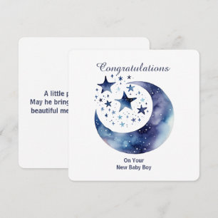 Convites Aquarela Celestial Lua e Estrelas