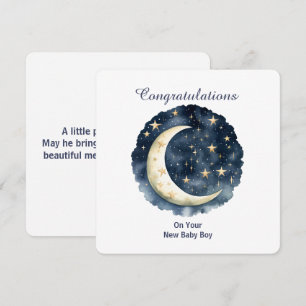 Convites Aquarela Celestial Lua e Estrelas