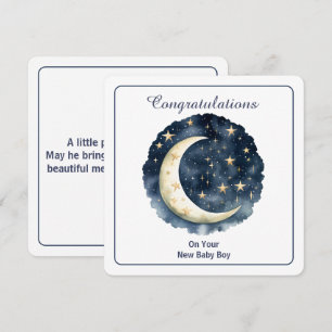 Convites Aquarela Celestial Lua e Estrelas