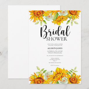 Convites Aquarela Chá de panela de girassol