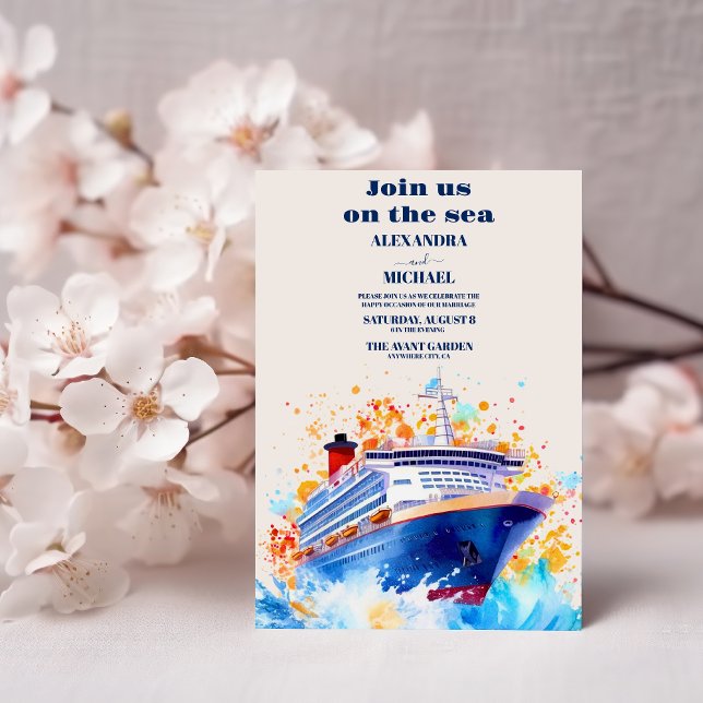 Convites Aquarela Cruzeiro Náutico Casamento de Palma na Pr (Criador carregado)