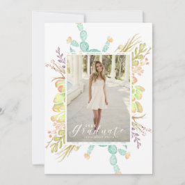 Convites Aquarela de Buquê Suculente | FESTA DE FORMATURA