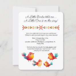 Convites Aquarela de Chá de fraldas de pássaros