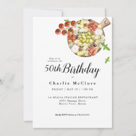 Convites Aquarela de Charcutaria da Itália Aniversário