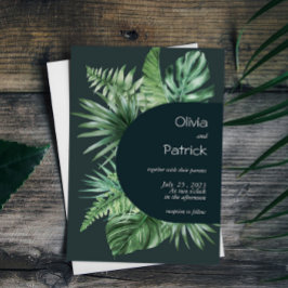 Convites Aquarela de folhas verdes tropicais da selva