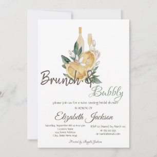 Convites Aquarela de Limões Brunch & Bubbly Chá de Noiva