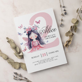 Convites Aquarela de segundo aniversário de fada