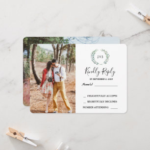 Convites Aquarela deixa foto monograma Casamento RSVP
