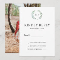 Aquarela deixa monograma foto casamento RSVP