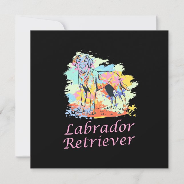 Convites Aquarela do Labrador Retriever (Frente)