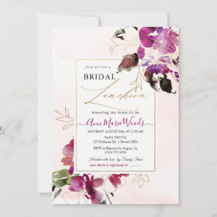 Convites Aquarela Docetpeas Cereja Red Bridal Lunchoen