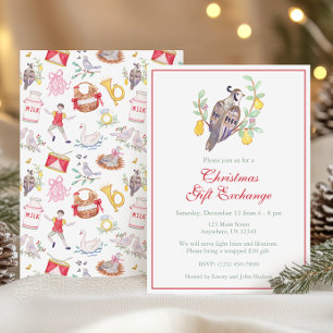 Convites Aquarela Doze Dias de Festa de Natal