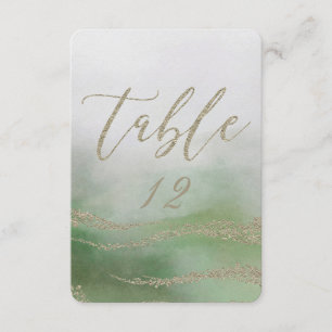 Convites Aquarela Elegante em Número de Mesa de Casamento c