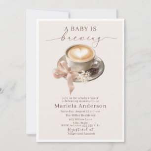 Convites Aquarela Elegante um bebê está preparando café mar