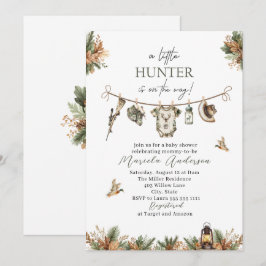 Convites Aquarela Elegante Um Chá de fraldas Caçador