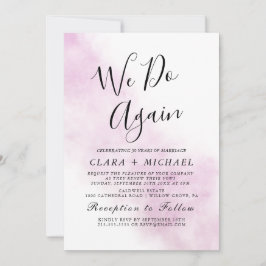 Convites Aquarela em Azul | Renovo os Votos "Fazemos Novame