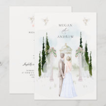 Aquarela estética do jardim de casal do casamento