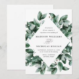 Convites Aquarela Eucalipto | Quadro Casamento