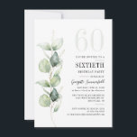 Convites Aquarela Eucalyptus 60ª Festa de aniversário<br><div class="desc">Pode ser uma festa surpresa ou outra década especial alcançada. Este 60º convite de aniversário com eucalipto verde design com tipografia popular moderna pode ser facilmente editado para comemorar qualquer aniversário ou aniversário. Você pode alterar o texto, os detalhes do aniversário e a cor de fundo clicando no botão "Personalizar"...</div>