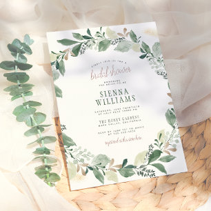 Convites Aquarela Eucalyptus Deixa Chá de panela