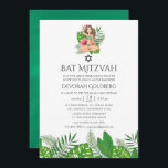 Convites Aquarela Exótica Aloha Luau Bat Mitzvah<br><div class="desc">Folhagem de aquarela tropical aloha bat mitzvah convite personalizável para suas especificidades de evento.</div>