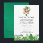 Convites Aquarela Exótica Aloha Luau Bat Mitzvah<br><div class="desc">Folhagem de aquarela tropical aloha bat mitzvah convite personalizável para suas especificidades de evento.</div>