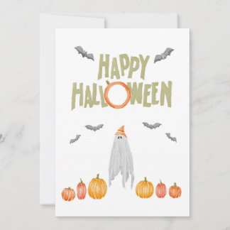 Convites Aquarela Fantasma Halloween