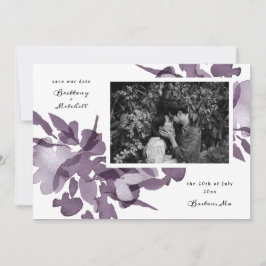 Convites Aquarela Floral Ametist Foto Salvar Data Lan