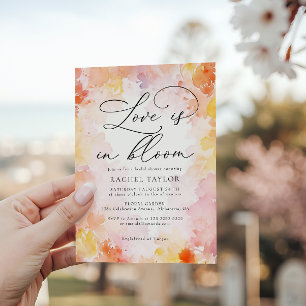 Convites Aquarela Floral Amor em Bloom Chá de panela