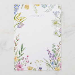 Convites Aquarela Floral aviso de data de casamento