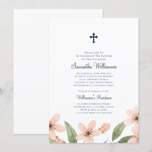 Convites Aquarela Floral Batismal
