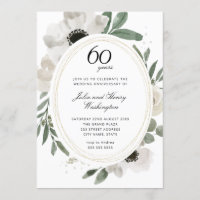 Aquarela Floral Brilho Dourado 60º Aniversário