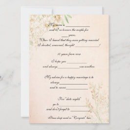 Convites Aquarela Floral, Conselhos Divertidos de Casamento