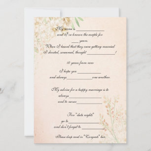 Convites Aquarela Floral, Conselhos Divertidos de Casamento