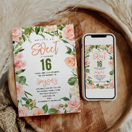 Convites Aquarela Floral de Elegante 16