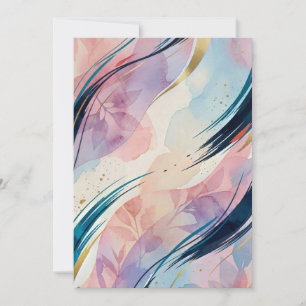 Convites Aquarela Floral Pastel Abstrata Fluida
