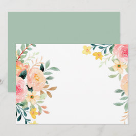 Convites Aquarela Floral Personalizada em Branco