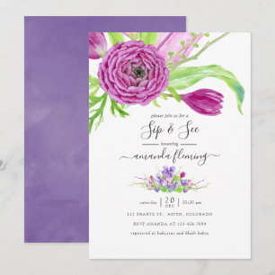 Convites Aquarela Floral Primavera Sip e Veja