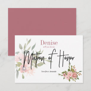 Convites Aquarela Floral Você Será Minha Madrinha de Honra