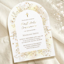 aquarela flores amarelas brancas Primeira Comunhão