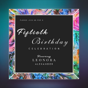 Convites Aquarela Flores Artísticas Qualquer Festa de anive