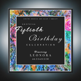 Convites Aquarela Flores Artísticas Qualquer Surpresa Anive