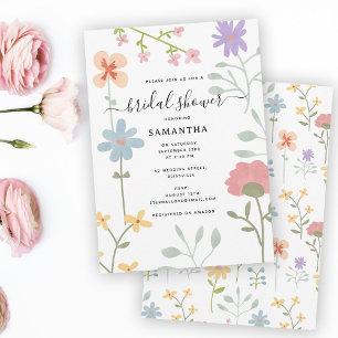 Convites Aquarela Flores Flóridas Chá de panela