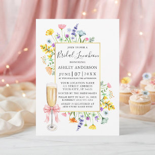 Convites Aquarela Flores Silvestres Arco Rosa Almoço de Noi