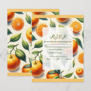Convites Aquarela Folhas de Laranja Cítrica Resposta Casame